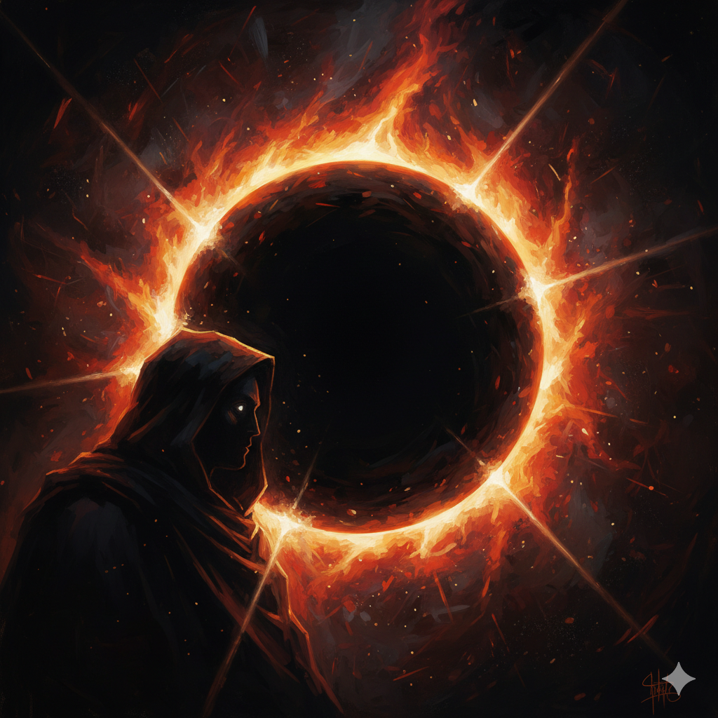 M87 — a Baroque chiaroscuro rendering of the first black hole image